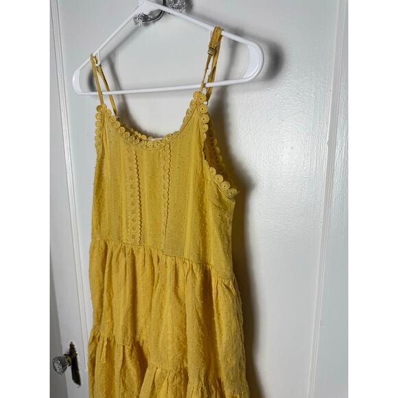Altar'd State Tank Dress Women's Small Butter Yellow Tiered Mini Sun Dress - Picture 8 of 9